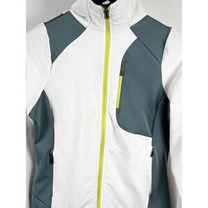 Columbia Omni-Shield Jacket Womens Medium White Green Full Zip Athletic Running